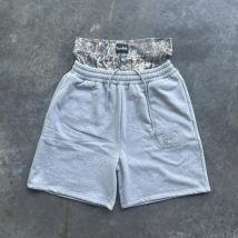 Men's Clothing Camouflage Double Waist Stitching Sweatpants Cropped Pants Hip Hop Casual Embroidered Sports Shorts For Men And Women