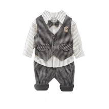Vêtements pour bébés garçons, pantalon à manches longues, gilet, robe trois pièces pour enfants, mille oiseaux, treillis, performance pour hommes
