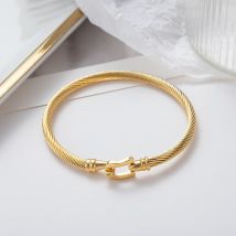 Bracelet jonc en fil de fer à cheval avec boucle magnétique