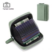 Head Layer Cowhide RFID Anti-theft Card Swiping Bag, Bank Card Credit Card Holder Bag Wallet