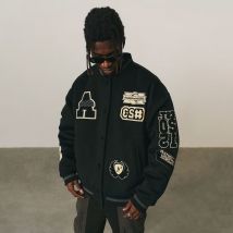 Vêtements pour hommes Vestes pour hommes et femmes High Street Vestes de baseball pour couples Vestes surdimensionnées à broderies lourdes et tendance Hip Hop