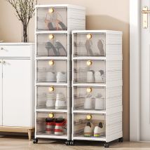 Boîte à chaussures pliable pour célébrités Internet, armoire à chaussures transparente à rabat, en plastique, installation simple, boîte de rangement pour sac à chaussures gratuit, mur à chaussures CD