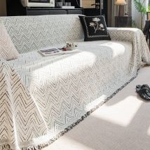 Housses de canapé en tissu textile pour la maison, housses de canapé sectionnelles avec pompon, housse en forme de L, protection de canapé en chenille lavable