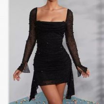 Vêtements pour femmes Jupe noire en perles pour femmes