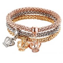 YUEHAO Bracelets Charme Femmes Bracelet Rose Strass Bracelet Ensemble de Bijoux G