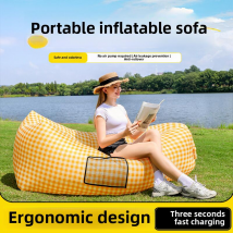 Pillow Inflatable Portable Outdoor Beach Air Sofa Color Blocked Lazy Sleeping Bag Bed