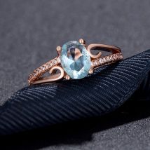 Bague en or rose incrustée de pierres précieuses en forme d'œuf pour femmes, vente directe d'usine, bijoux