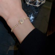Rose Gold Heart Zircon Bracelet Simple Alloy Diamond Ladies Bracelet