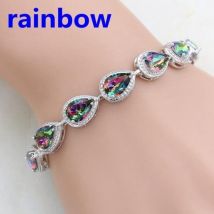 New Fashion Trend Women's Simple Inlaid Rainbow Bracelet