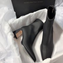 Women's Shoes square toe thick heel zipper fashion boots for women new style fashion temperament short boots