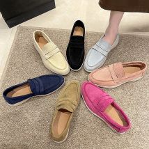 SHLIANG Fashion Suede Driving Shoes Genuine Leather Women Casual Shoes Brand Soft Loafers Moccasins Slip on Leisure Walking Shoes for Women Y0206