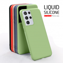Coque de Protection d'appareil photo en Silicone liquide, souple, pour Samsung S21 Ultra S21 Plus S21plus S21ultra