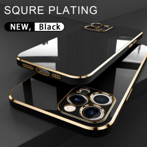 Coque de téléphone plaquée de luxe pour iPhone 11 12 13 Pro Max 12pro 11pro 8 7 6 6S Plus X Xr couverture arrière carrée en Silicone pour S
