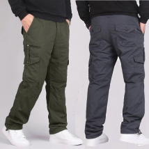 Man's clothing Outdoor overalls men's cotton straight loose hiking casual pants multi-pocket army green assault pants