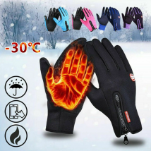 Gants d'hiver chauds pour hommes et femmes, écran tactile, sports de plein air, pêche, anti-éclaboussures, ski, cyclisme, snowboard, gants antidérapants à fermeture éclair