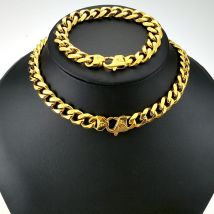 Collier & Bracelet Homme Femme Franc-Maçonnerie Maçonnique Bijoux Maçon Acier Inoxydable Largeur 11mm