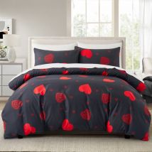 Soft Fiber Black Love Paisley Pattern Quilt Cover Duvet Cover Home Textile Bedding Three Piece Set