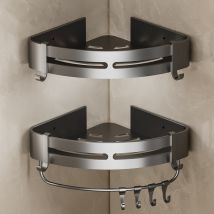 Support de rangement de salle de bain, support de rangement triangulaire mural pour toilettes sans perforation