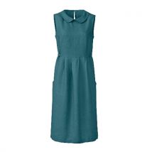 Leinenkleid mit Bubikragen, jade 38