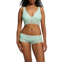 Bustier aus Bio-Baumwolle mit Spitze, minze 38