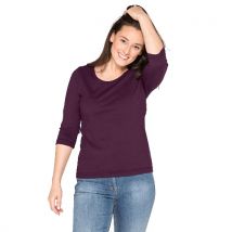 Shirt mit 3/4-Arm aus reiner Bio-Baumwolle, pflaume 42