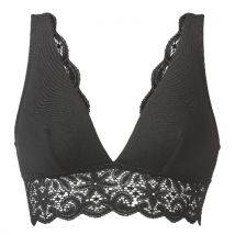 Bustier aus Bio-Baumwolle mit Spitze, onyx 36