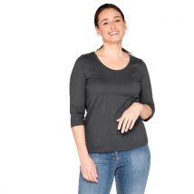 Shirt mit 3/4-Arm aus reiner Bio-Baumwolle, lakritz 36