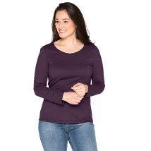 Langarmshirt aus reiner Bio-Baumwolle, pflaume 38