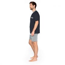 Shorty Pyjama aus reiner Bio-Baumwolle, nachtblau