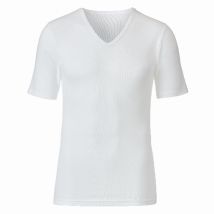 Doppelpack Kurzarmshirt mit V-Ausschnitt aus reiner Bio-Baumwolle, weiß 4