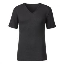 Doppelpack Kurzarmshirt mit V-Ausschnitt aus reiner Bio-Baumwolle, schwarz 6