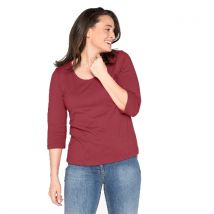 Shirt mit 3/4-Arm aus reiner Bio-Baumwolle, weinlaub 42