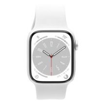 Apple Watch Series 8 GPS + Cellular 41mm Alluminio argento Cinturino Sport bianco - Ricondizionato - ottimo - Grade A