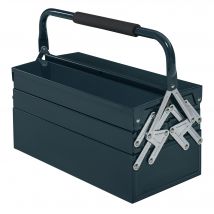 DURHAND Werkzeugkasten  Werkzeugkoffer, 5 Fächer, aufklappbar, Stahl (SPCC), Dunkelgrün, 45x22,5x34,5 cm  Aosom.de