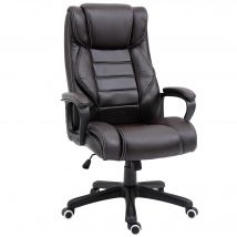 Vinsetto Ergonomic High Back Executive Office Chair 6- Point Vibration Massage Extra Padded Swivel Tilt Desk Seat, Brown