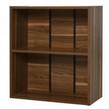 HOMCOM Wooden 2 Tier Storage Unit Shelf Bookshelf Bookcase Cupboard Cabinet Walnut