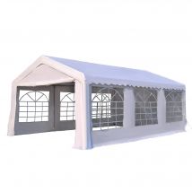 Outsunny Tente de fete tube en acier galvanise 600x400x280cm tente reception mariage chapiteau blanc neuf 05