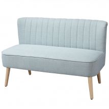 HOMCOM 2-Sitzer Stoffsofa Polstersofa Sitzmöbel Loungesofa Holz Schaumstoff Hellgrün 117 x 56,5 x 77 cm
