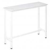 HOMCOM Table de bar Table 120x40x100 cm Blanc