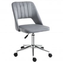 Vinsetto Chaise de bureau design contemporain pivotante 360° ergonomique hauteur réglable revêtement velours 49 x 60 x 91 cm gris foncé