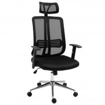 Vinsetto Fauteuil de Bureau Manager Grand Confort Chaise de Bureau réglable Tissu Maille Polyester Noir