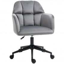 Vinsetto Bürostuhl  Schreibtischstuhl mit Rollen, höhenverstellbar, ergonomisch, Samt-Optik, bis 120 kg, Grau  Aosom.de