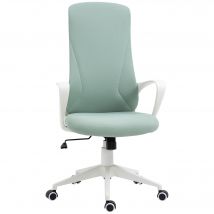 Vinsetto Fauteuil chaise de bureau fauteuil ergonomique avec accoudoirs et roulettes - fonction inclinaison et hauteur réglable vert   Aosom France