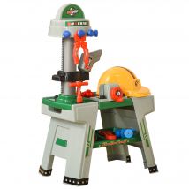 HOMCOM Kinder Werkbank mit Werkzeug Arbeitstisch Werkbanktisch mit 37 Zubehören Rollenspiel Spielzeug für Kinder ab 3 Jahren 44 x 26 x 71 cm