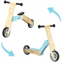 AIYAPLAY Draisienne bébé vélo d'équilibre pour enfant trottinette scotter 2 en 1 assise en PU légère charge max. 30 kg bleu