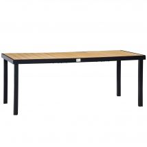 Outsunny Table de jardin rectangulaire pour 8 personnes en aluminium table de salle à manger extétieur plateau PE à lattes   Aosom France