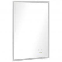 kleankin Wandspiegel  Badezimmerspiegel mit LED-Beleuchtung und Antibeschlag-Funktion, IP44 Wasserdicht, Aluminiumlegierung  Aosom.de
