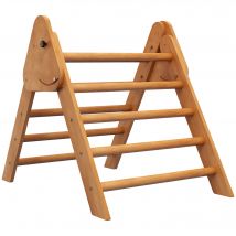 HOMCOM Triangle d'apprentissage à grimper pour enfants pliable en bois - 90 x 64 x 70 cm marron