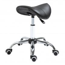HOMCOM Sattelhocker Arbeitshocker Drehstuhl höhenverstellbar gepolstert in Schwarz, ideal für Kosmetik & Büro   Aosom.de