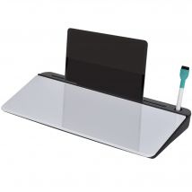 Vinsetto Desktop-Memoboard  Whiteboard mit Tablettenständer, Glas PP, Weiß+Schwarz, 45,3x20,5x5,3cm  Aosom.de